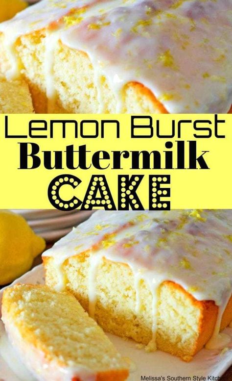 Loaf Breads, Savory Cakes, Buttermilk Cake, Sour Cream Pound Cake, Cake Mini, Buttermilk Recipes, Lemon Cake Recipe, Berry Dessert, Cakes Recipes