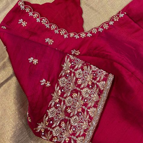 Simple Handwork Blouse Design, Handwork Blouse Design, Handwork Design, Blouse Handwork, Maggam Designs, Handwork Blouse, Netted Blouse Designs, Latest Bridal Blouse Designs, Blouse Designs Catalogue