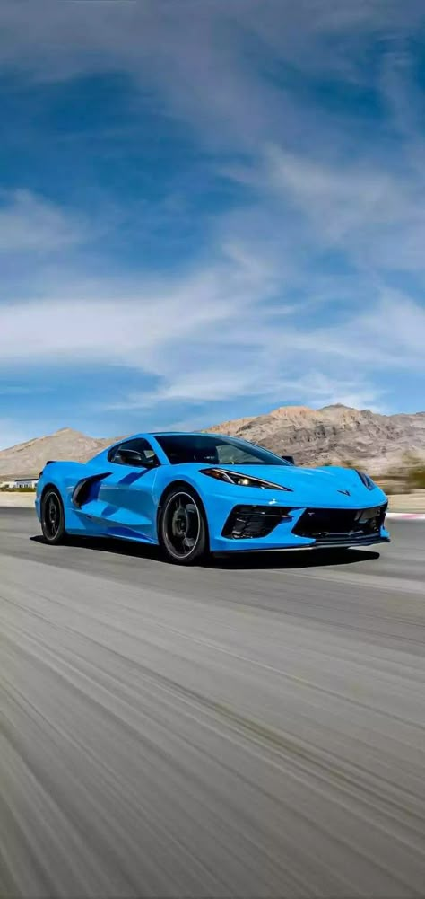 Blue Corvette Wallpaper, Corvette Stingray Wallpapers, Corvette Wallpaper, Garage Setup, Blue Aesthetic Grunge, C8 Corvette, Forza Horizon 5, Corvette C8, New Ferrari