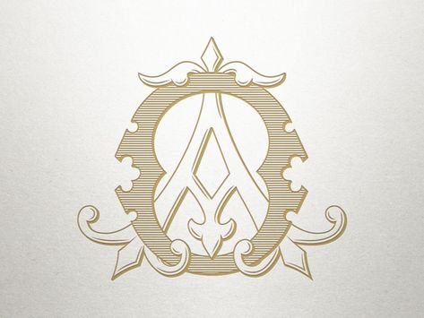 AO monogram OA monogram Interlocking Monogram, Lv Logo, Embroidery Monogram, Vintage Monogram, Monogram Design, Monogram Fonts, Wedding Item, Letter Art, Monogram Logo