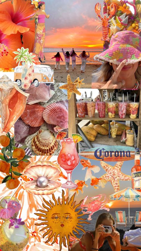 pinterest collage, collage, phone wallpaper, background, beach inspo, sunset, orange aesthetic, pastel, beach day, summer vacation Sunset Orange Aesthetic, Collage Phone Wallpaper, Sunset Collage, Pinterest Collage, Beach Collage, Background Beach, Collage Collage, Pastel Beach, Beach Inspo