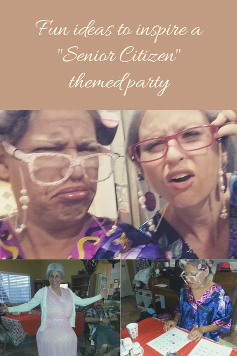 Elderly Party Decorations, Dress Up Like Old People Party, Geriatric Themed Birthday Party, Granny Theme Party Ideas, Geriatric Birthday Party, Old Geezer Birthday, Old Folks Party Theme, Old People Themed Birthday Party, Geriatric Themed Party