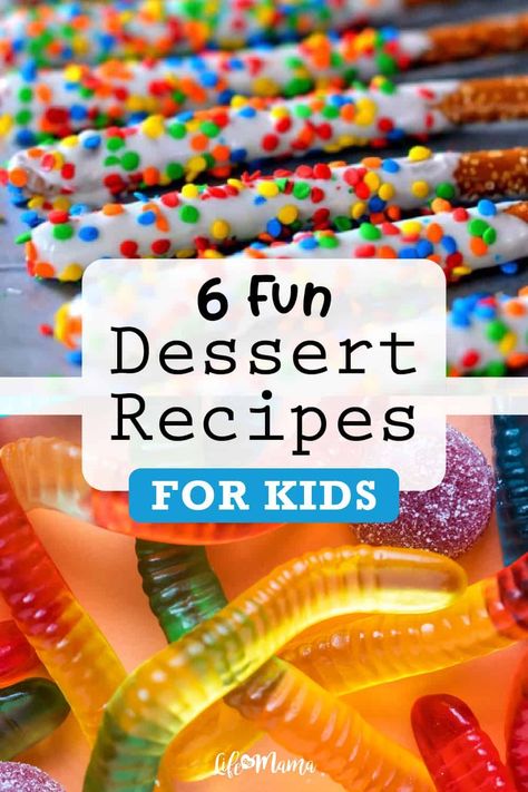 It's great to keep the family eating healthy most of the time, but sometimes you need to indulge! These 6 fun desserts are super kid-friendly and delicious for your kiddos (and for you). Check out the recipes on LifeAsMama.com! | #dessert #recipes #lifeasmama #kids #kidfriendlyrecipes Summer Treats To Make With Kids, Easy Cooking For Kids At School, Easy Diy Deserts, Fun Kids Food Ideas, Easy Kid Desserts Fun, Children Recipes For Kids, Vbs Dessert Ideas, Easy Kid Recipes Fun Healthy Snacks, Fun Food Crafts For Kids