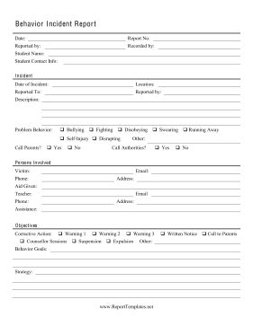 Great for student discipline, this incident report cites a child for misbehavior. Free to download and print Student Discipline, Apologia General Science, Behavior Report, Incident Report Form, Motorcycle Diy, General Science, Case File, Incident Report, Therapy Games