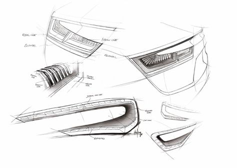 Audi E Tron Concept Headlight Design Sketch - Car Body Design Sketch Cars, Product Sketches, Awesome Drawings, Opel Gt, Audi E Tron, Sketchbook Inspo, Audi E-tron, Sketching Techniques, Industrial Design Sketch