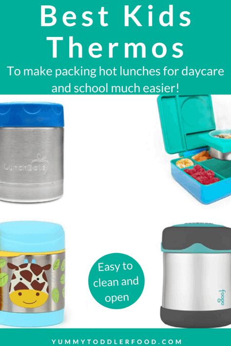 Here are the best kids thermos options to make packing warm lunches for daycare, preschool, or school much easier. #schoollunch #kidslunch #toddlerlunch #lunchbox #hotlunch #kidsthermos Kids Thermos, Toddler Lunch, Hot Lunch, Toddler Lunches, Straw Bottle, Keep Food Warm, Toddler Food, Lunch To Go, School Lunches