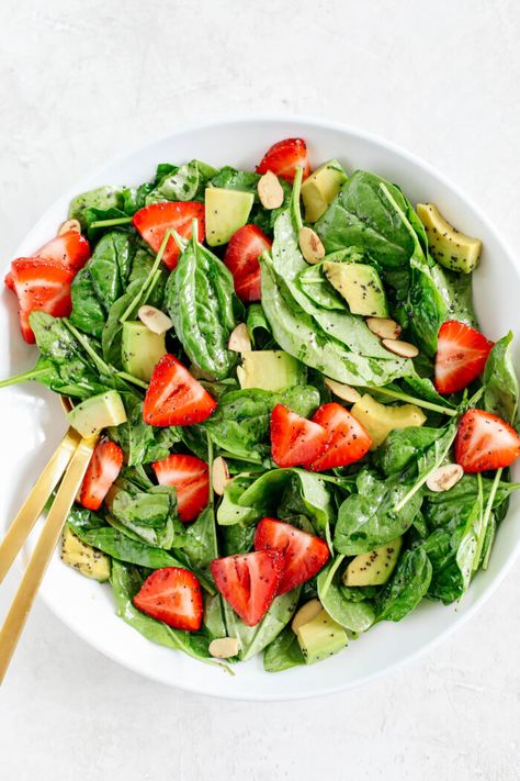 Spinach Dressing, Strawberry Dressing, Garbanzo Salad, Healthy Cold Lunches, Spinach Salad Dressing, Lemon Poppy Seed Dressing, Salad Strawberry, Daniel Diet, Strawberry Spinach Salad