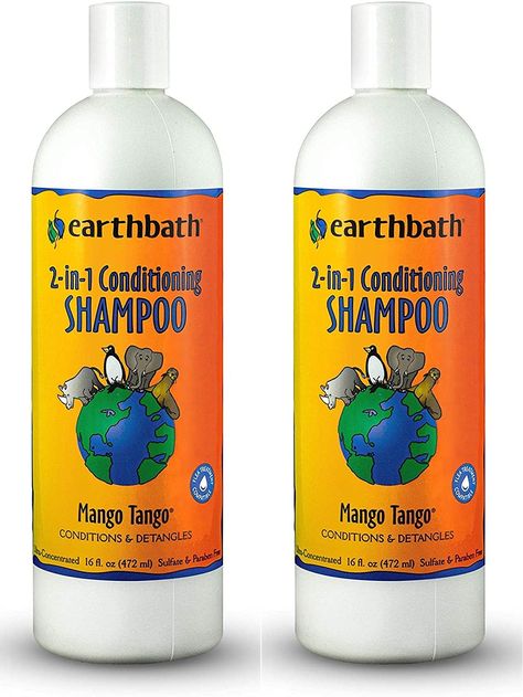 Earthbath 2-in-1 Conditioning Shampoo for Pets,   Dog Shampoo and Conditioner, Conditions Best Dog Shampoo, Grooming Hacks, Puppy Shampoo, Healthy Pantry, Mango Tango, Cat Shampoo, Dog Conditioner, Dog Wash, Pet Shampoo