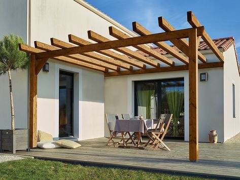 Small House Blueprints, Diy Backyard Patio, Diy Swimming Pool, Wood Pergola, Pergola Attached To House, Front Yard Garden Design, Pergola With Roof, Diy Pergola, Pergola Patio