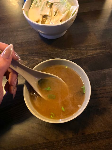 #miso #misosoup #yummy #crave #inspogirl #soup #nails #food Miso Soup Aesthetic, Aesthetic Soup, Soup Aesthetic, Miso Soup, Low Cal, Married Life, Japan Travel, Junk Food, Birthday Wishes