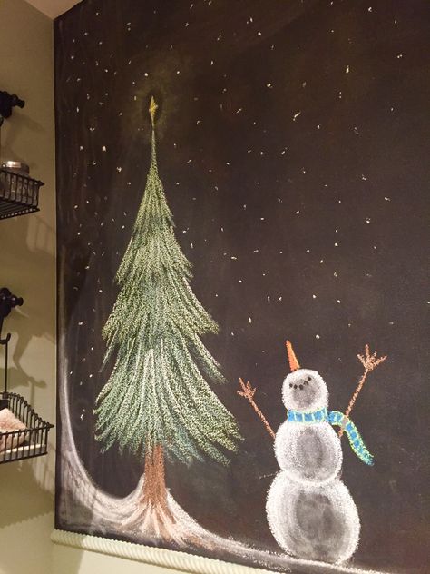 Christmas Chalk Drawing Ideas, Christmas Chalk Wall Ideas, Board Drawing Chalk, Holiday Chalk Art, Christmas Chalk Art Ideas, Easy Christmas Chalkboard Art, Chalk Christmas Art, Christmas Chalk Wall, Christmas Chalkboard Ideas Easy