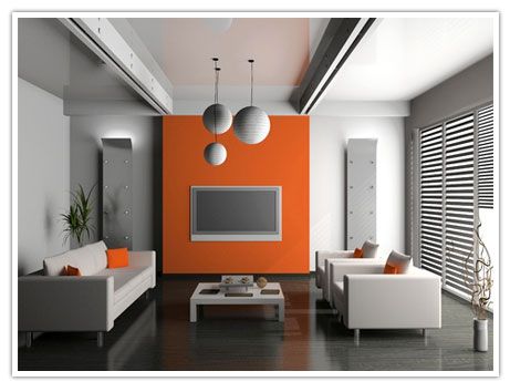 bright accent wall colors Orange Accents Living Room, Orange Accent Walls, Accent Wall Paint Colors, Basement Colors, Accent Wall Ideas, Accent Wall Colors, Accent Wall Paint, Living Room Orange, Stunning Interior Design