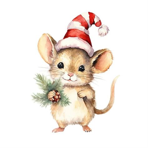 Maus Illustration, Cute Mice, Mouse Clipart, Xmas Drawing, Diy Diary, Animal Art Projects, Mouse Illustration, Mouse Drawing, Christmas Illustrations