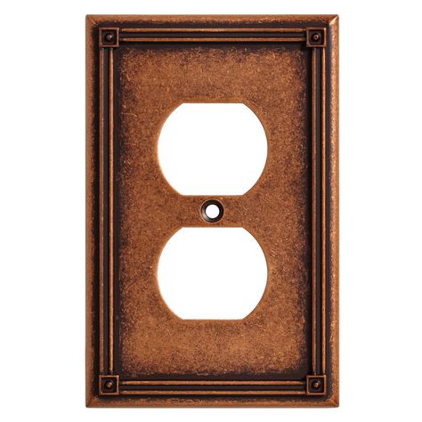 Brainerd Ruston 1-Gang Sponged Copper Single Standard Wall Plate at Lowes.com Duplex Wall, Outlet Plates, Neutral Paint, Outlet Cover, Metal Texture, Switch Plate Covers, Switch Plate, Bath Remodel, Copper Metal