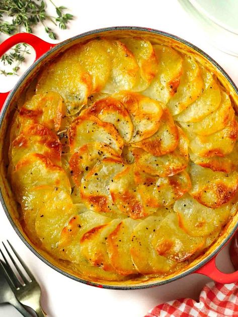 Boulangère Potatoes Interesting Potato Recipes, 1000 Layer Potatoes, Side Vegetables, Boulangere Potatoes, Taming Twins, Slow Cooker Salmon, Potato Casseroles, Vegetable Ideas, Potatoe Recipes