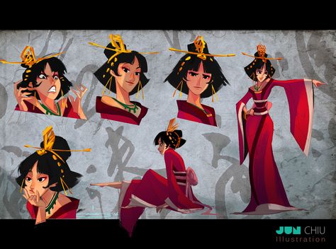 ArtStation - Chinese Princess & Chinese Soldier, Jun Chiu Jun Chiu, Princess Of China, Kubo And The Two Strings, Chinese Princess, Chinese Cartoon, Infinity Design, Cartoon Sketches, Concept Art Character, Princess Art