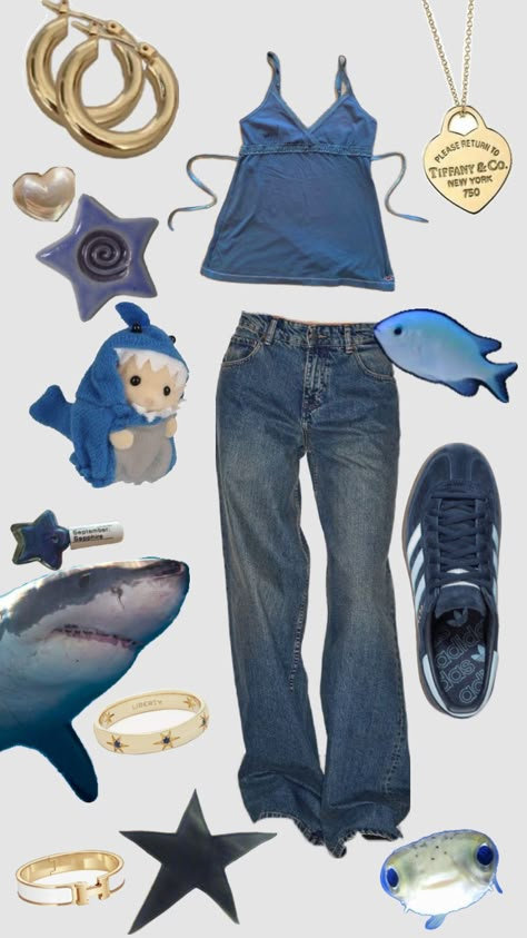 #sharks #calicocritters #outfitinspo Aquarium Outfit, Dark Academia Outfit, Royalty Fashion, Core Wardrobe, Downtown Outfits, Outfit Layout, Funky Outfits, Aesthetic Fits, Spring Fits