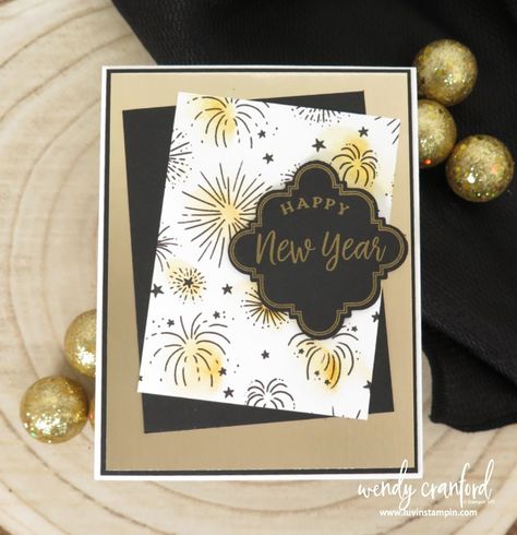 Happy New Year Handmade Card | Luvin Stampin Stampin Up Happy New Year Cards, Handmade Gifts Ideas, New Year Card Making, New Year Wishes Cards, Sweet Christmas Card, New Year Card Design, New Year Cards, Card Design Handmade, Happy New Year Cards