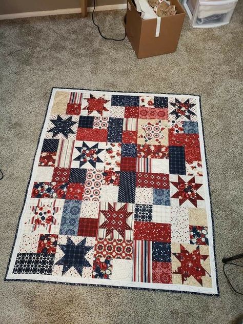 Red White Blue Quilts, Patriotic Quilts Patterns Free, Quilts Of Valor Patterns Free Easy, Veteran Quilts, Flag Quilts, Valor Quilts, Americana Quilts, Usa Quilt, American Flag Quilt