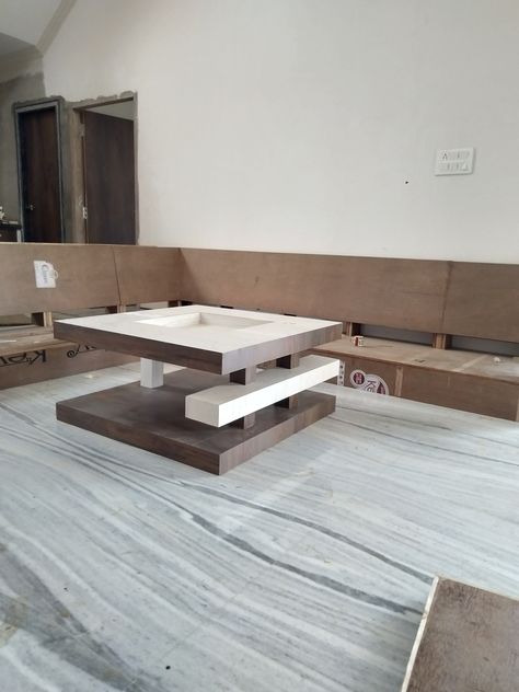 Plywood Sofa, Centre Table Design, Lcd Panel Design, Sofa Table Design, Tea Table Design, Diy Furniture Chair, Center Table Living Room, Plywood Table, Tv Unit Furniture Design