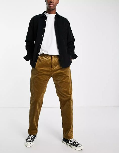 Brown Courdory Pants Outfit Y2k, Courderoy Pants Outfits Male, Brown Corduroy Pants Outfit Men, Corderoy Outfits Aesthetic Men, Brown Courdory Pants Outfit Men, Plus Men Outfits, Mens Corduroy Pants Outfit, How To Style Corduroy Pants, Light Brown Pants Outfit