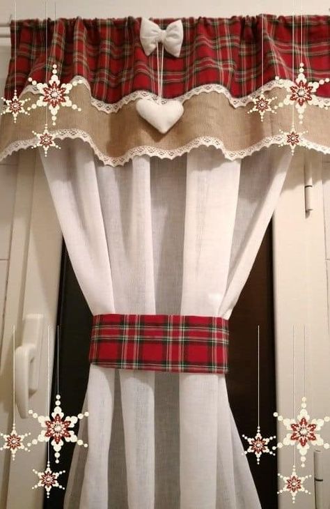 Diy Christmas Curtain Ideas, Vintage Kitchen Curtains, Window Curtain Designs, Christmas Curtains, Bedroom Curtain Ideas, Pretty Christmas Decorations, Cute Curtains, Bedroom Curtain, Plain Curtains