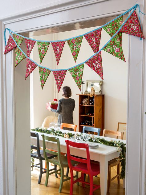 Enterprise Ideas, Bunting Ideas, Sewing Christmas, Christmas Sewing Projects, Christmas Bunting, Holiday Quilts, Handmade Christmas Decorations, Christmas 2015, Christmas Banners