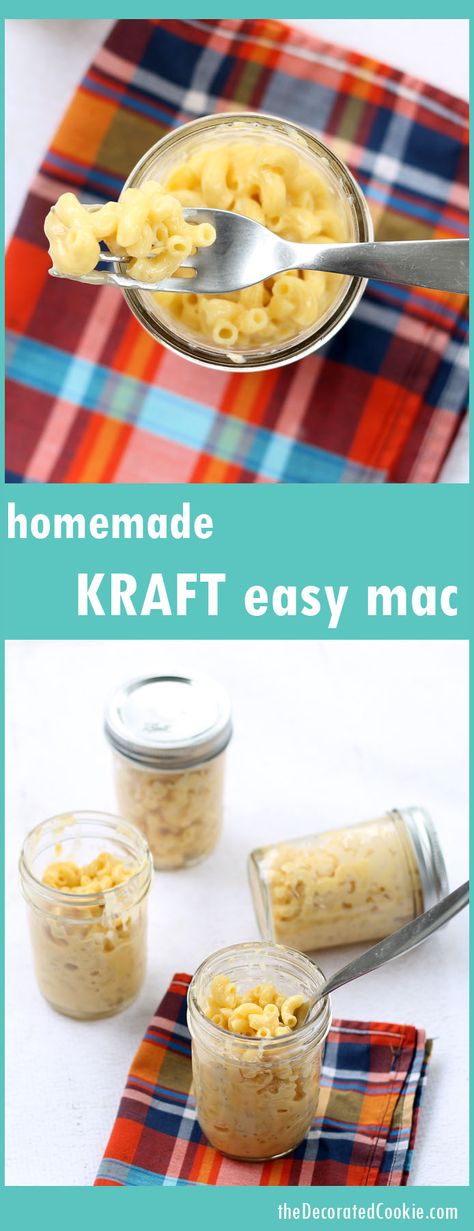 homemade Kraft Easy Mac - quick mac and cheese, package in jars and have on hand all week Mac And Cheese Microwave, Quick Mac And Cheese, Easy Lunch Idea, Mac And Cheese Healthy, Mac And Cheese Cups, Kraft Mac N Cheese, Kraft Dinner, Cheese Packaging, Diy Cheese