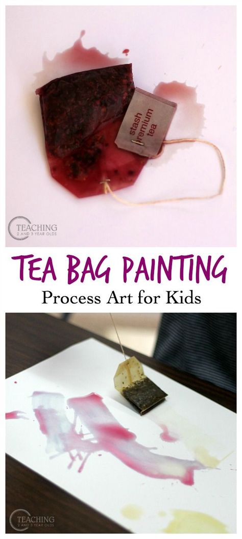 Preschool Art with Tea Bags - Teaching 2 and 3 Year Olds Art Preschool Ideas, Creative Art Preschool, Painting With Tea, Process Art For Kids, Preschool Painting, Preschool Cooking, Cooking Theme, Art Preschool, Teacher Art