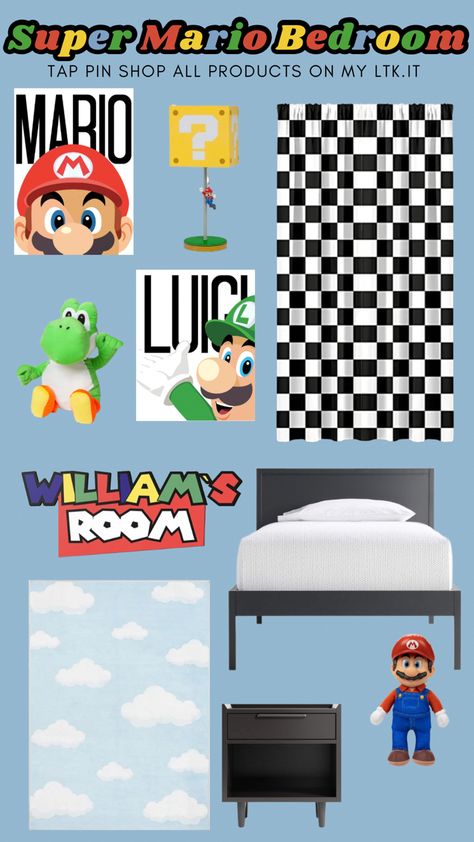 Mario Kart Bedroom Ideas, Super Mario Room Decor Diy, Mario Brothers Bedroom Ideas, Super Mario Bros Room Ideas, Mario Kart Room, Super Mario Room Ideas Boys, Mario Bedroom Ideas, Super Mario Bedroom Ideas, Mario Bedroom Ideas Boys