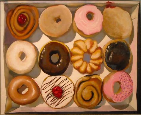 If I were to collect art, it would all be Wayne Thiebaud.  A few prints of his pieces would be perfect in my kitchen :) Food Paintings, Bea Miller, 귀여운 음식 그림, Wayne Thiebaud, Food Painting, Food Drawing, Gcse Art, Art Food, Food Illustration