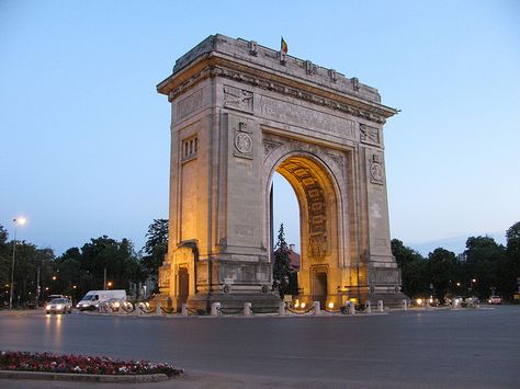 The Arch of Triumph, Bucharest Arch Of Triumph, Germany Munich, Visit Romania, Old Time Christmas, Bucharest Romania, The Arch, George Washington Bridge, City Break, Places Around The World