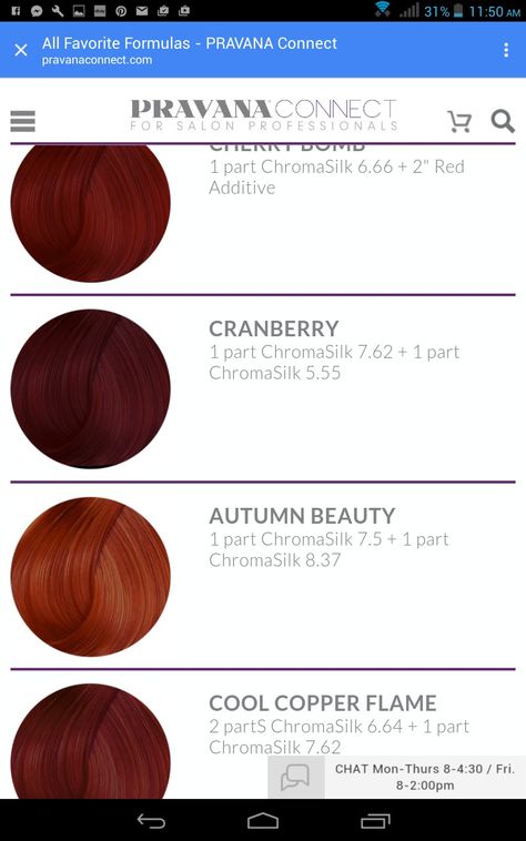 Cool Red Hair Color Formula, Copper Hair Formula Pravana, Dark Auburn Formula, Cooper Formula Hair, Pravana Red Hair Color, Pravana Auburn Hair Formula, Rich Copper Red Hair Formula, Cooper Red Hair Color Formula, Dark Copper Red Hair Color Formula