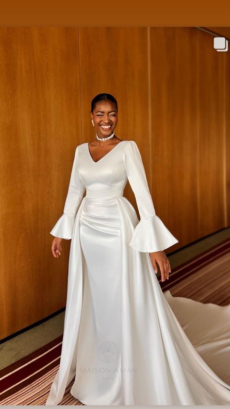 Simple Classy Wedding Dress, My Future Husband, African Bridal Dress, Collateral Beauty, Dresses Long Sleeves, Modest Dresses Fashion, To My Future Husband, Muslim Wedding Dresses, Classy Gowns