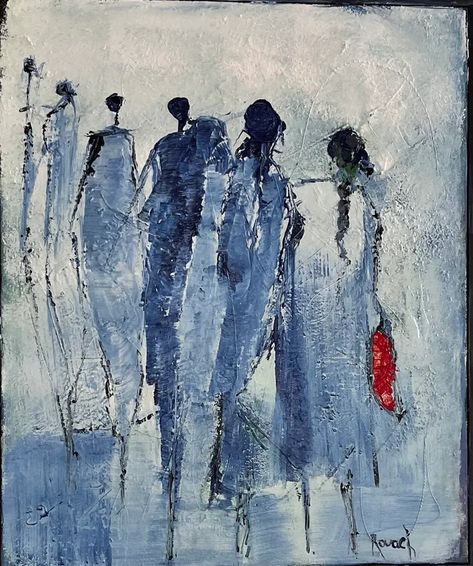 Bleues abstraites by Marie Rouach (2024) : Painting Acrylic on Canvas - SINGULART Abstract People Painting, Art Cart, Sell My Art, Painter Artist, Acrylic Painting Techniques, Popular Artists, Realism Art, Fashion Painting, Figurative Sculpture