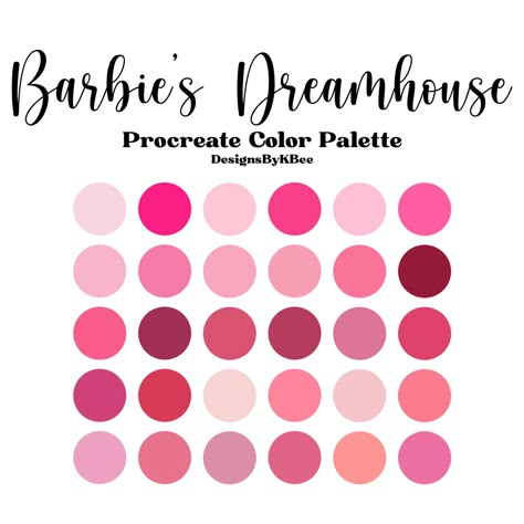 Procreate Color Palette Pink Color Palette Procreate, Pink Procreate Palette, Procreate Challenge, Barbie Color Palette, Valentines Color Palette, Free Procreate Color Palettes, Preppy Color Palette, Procreate Pallets, Procreate Colour Palette