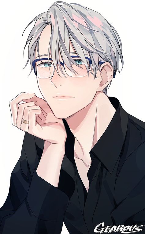 Viktor Nikiforov, Victor Nikiforov, Yuri Katsuki, Ken Tokyo Ghoul, Yuri On Ice, Fanarts Anime, An Anime, White Hair, Anime Images