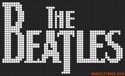 Beatles Cross Stitch, Beatles Logo, Pixel Crochet, Tapestry Crochet Patterns, Pola Kristik, Pixel Pattern, Pixel Art Pattern, Crochet Tapestry, Cross Stitch Patterns Free