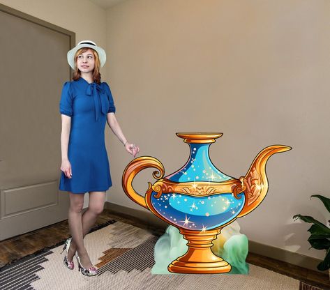 Genie lamp photo prop cardboard cutout in blue or purple, fun birthday party prop or Arabian Nights theme by AlmostRealStandups on Etsy Arabian Nights Theme, Lamp Photo, Arabian Nights Party, Birthday Party Props, Genie Lamp, Fun Birthday Party, Cardboard Cutouts, Cardboard Cutout, Wedding Photo Booth