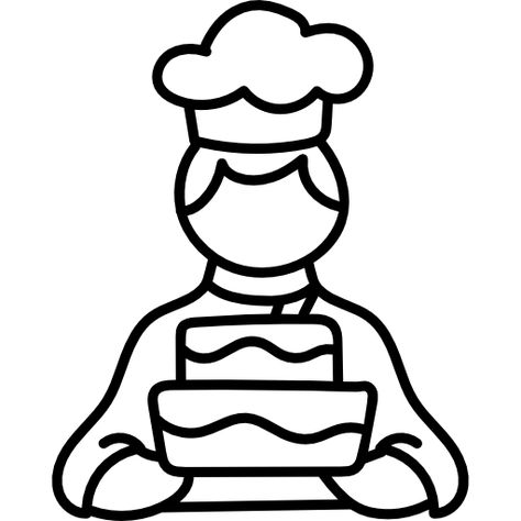 Baker Drawing, Baker Illustration, Cake Icon, Food And Restaurant, Red Monochrome, Search Icon, Free Icon, Animated Icons, More Icon