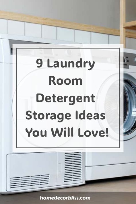 9 Laundry Room Detergent Storage Ideas You Will Love! Laundry Soap Storage Ideas, Laundry Pod Storage Ideas, Laundry Room Detergent Storage, Detergent Storage Ideas, White Laundry Room Ideas, Laundry Detergent Storage, Laundry Soap Dispenser, White Laundry Room, Detergent Storage