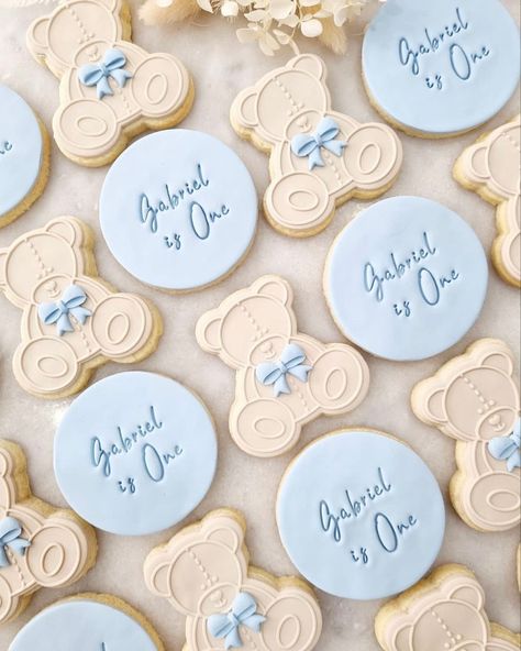 Christening Cookies, Boys 1st Birthday Cake, First Birthday Cookies, Cookies Decoradas, Fondant Recipe, Pink Happy Birthday, Baby Boy Christening, Baby Shower Deco, Fondant Baby