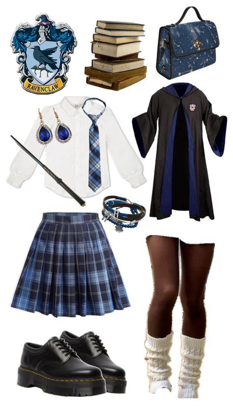 #ravenclaw #outfit #inspo #ravenclawoutfit #hogwarts Ravenclaw Costume, Ravenclaw Outfit, Raven Claw, Ravenclaw, Halloween Outfits, Hogwarts, Nice Dresses, Halloween Costumes, Harry Potter