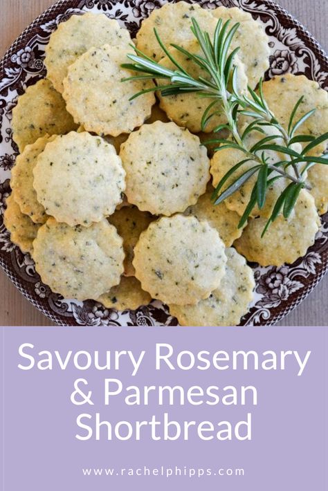 Savoury Shortbread, Parmesan Shortbread, Rosemary Biscuits, Rosemary Shortbread Cookies, Shortbread Recipe, Savoury Biscuits, Elegant Appetizers, Summertime Drinks, Shortbread Recipes