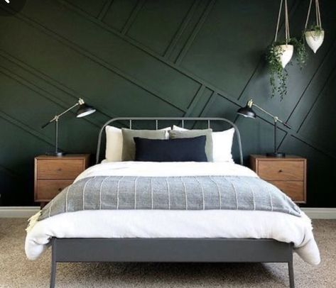 Best Dark Green Paint Colors, Best Dark Green Paint, Dark Green Paint Colors, Best Green Paint Colors, Masculine Bedroom Design, Masculine Bedroom Decor, Accent Wall Colors, Masculine Bedroom, Decor 2024