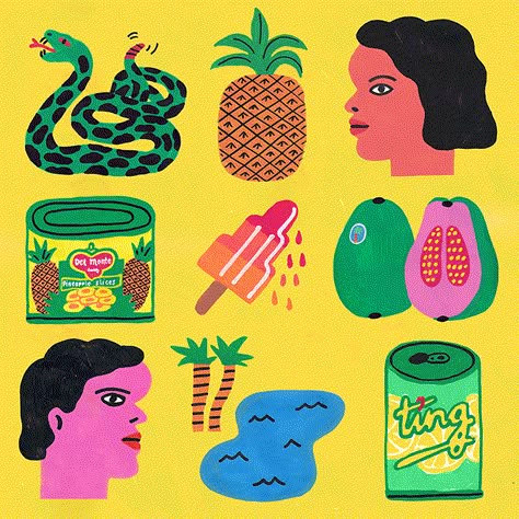 Stephanie Unger: Glug ’16 Visuell Identitet, Posca Marker, Tech Art, 캐릭터 드로잉, Editorial Illustration, Bright Colours, Simple Shapes, Illustration Inspiration, Illustrations Posters