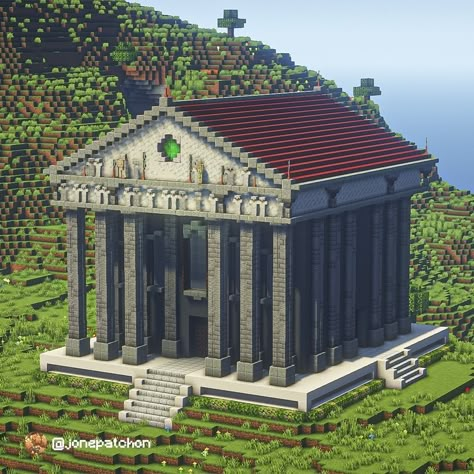 Minecraft Thrown Chair, Roman Architecture Minecraft, Greek Statue Minecraft, Aqueduct Minecraft, Minecraft Government Building, Minecraft Roman Builds, Minecraft Greek Buildings, Minecraft Civilization, Minecraft Pillar Designs