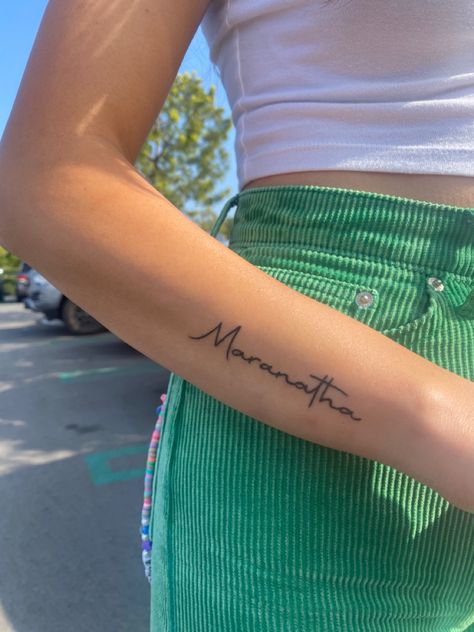 #tattoo #jesus #christmas #tattooideas #aesthetic #outfit #pants #tattooart #outfits #ootd #instagram #armtattoo #bible Immanuel Tattoo, Maranatha Tattoo, Tattoo Jesus, Tattoo Words, Ancient Tattoo, Outfit Pants, Ootd Instagram, Jesus Christmas, Word Tattoos