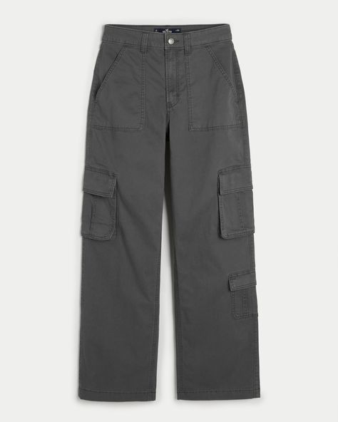 Women's Ultra High-Rise Baggy 3-Pocket Cargo Pants | Women's | HollisterCo.ca Low Rise Cargo Pants, Y2k Cargo Pants, Baggy Cargo Pants, Culotte Pants, Striped Wide Leg Pants, Wide Leg Sweatpants, Black Leather Pants, Women's Bottoms, Boho Pants