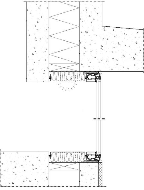 Concrete House detail section Exposed Concrete Facade, Facade Pattern Architecture, Interior Wall Insulation, Wall Section Detail, Steel Architecture, Dollhouse Building, Window Architecture, Facade Architecture Design, Concrete Houses